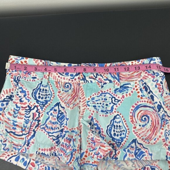 Lilly Pulitzer Womens Walsh Shorts Size 2 Cotton Shell Me About It Novelty Print - Picture 7 of 10